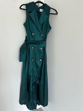Joseph Ribkoff High-Low Sleeveless Dress Style 203357 NWT Pine CAN 12